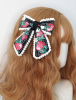 Lolita Kopfschmuck Schwarz Polyester Faser Stirnband Bowknot Lolita Haarschmuck