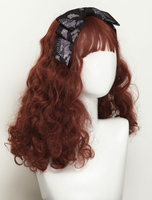 Lolita Kopfschmuck Schwarz Silber Polyester Faser Bowknot Lolita Haarschmuck