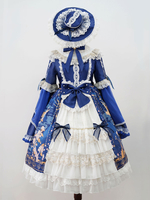 Lolita Kopfschmuck Tiefblauer Hut Polyesterfaser Rüschen Lolita Haarschmuck Hut