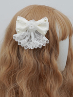 Lolita Kopfschmuck Weiß Polyester Faser Schleifen Kopf Blume Lolita Haarschmuck