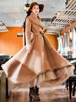 Lolita Mäntel Vintage Kamel Quasten Langarm Mantel Polyester Klassische Winter Lolita Outwears