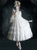 Lolita Op Kleid 4-teilig Set Weiße Rüschen Langarm Lolita One Piece Kleider