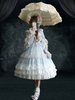 Lolita op Kleid 4-teiliges Set Baby Blau Rüschen Langarm Lolita Einteiler Kleider