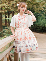 Lolita OP-Kleid für Damen Neverland Garden Cat Bow Lolita Einteiliges Kleid