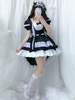 lolita OP Kleid Maid Two-Tone Black Rüschen Lolita One-Piece Kleider