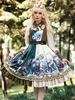 Lolita OP Kleid Olive Langarm Rock Schleifen Schnüren Akademische Lolita One Piece Kleider