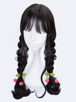 Lolita Perücke hitzebeständige Faser Lolita Haar Perücken mit stumpfen Fringe in Schwarz