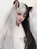Lolita Perücke Schwarz und Weiß lange hitzebeständige Faser Lolita Haar Perücken