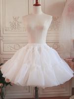 Lolita Petticoat Rock Mehrlagiger Rüschen Voile Weiß Lolita Unterrock