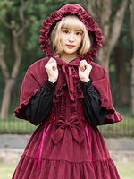 Lolita Poncho Neverland Danube Lovers Ruffle Hooded Cord