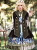 Lolita Poncho Schwarz Polyester Metall Details Akademische Fransen Winter Lolita Outwears