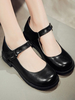 Lolita Pumps Round Toe Leder Flache Lolita Schuhe