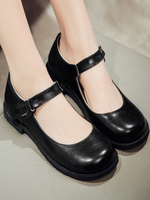 Lolita Pumps Round Toe Leder Flache Lolita Schuhe