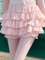 Lolita-Rock gestufter rosa kurzer Rock