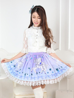 Lolita Rock mit Print in Blau