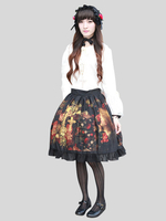 Lolita Rock mit Print in Schwarz