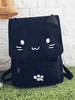 Lolita Rucksack Cute Cat Schwarz Leinentasche
