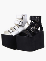 Lolita-Sandelholz-Plattform-Schuhe PU-Leder mit Schnallen