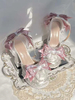 Lolita-Schuhe im ROCOCO-Stil Ecru Weiß Farbblock Schleifen Spitze Rüschen runde Zehenpartie Lolita-Schuhe aus Seide und Satin