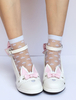 Lolita Schuhe mit Farbblock und Plateau in Weiß