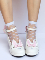 Lolita Schuhe mit Farbblock und Plateau in Weiß