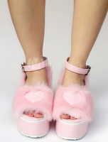 Lolita Schuhe mit Kailabsatz in Rosa