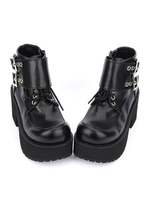 Lolita Schuhe mit Kailabsatz in Schwarz