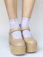 Lolita Schuhe mit Plateau in Beige
