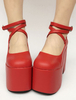 Lolita Schuhe mit Plateau in Rot