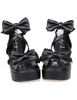 Lolita Schuhe mit Schleife in Schwarz