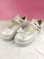 Lolita Schuhe mit Schleife und geometrischen Heels