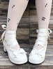 Lolita Schuhe mit Schleife und Plateau in Weiß