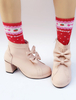 Lolita Schuhe mit Schleife und Plateau und Hellrosa