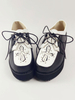 Lolita Schuhe mit Seilschlingen und Farbblock und geometrischen Heels in Schwarz