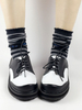 Lolita Schuhe mit Seilschlingen und Farbblock und Puppy Heels in Schwarz