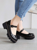 Lolita Schuhe schwarz PU-Leder-Welpen Heel Lolita Pumps