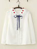 Lolita-Shirt Schatz Bestickte Spitze Bowknot Chiffon Weiß Lolita Bluse