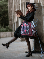 Lolita SK Magier Rock Schwarz Silber Polyester Faser Süße Lolita Röcke