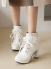 Lolita Stiefeletten Leder Runde Zehen Lolita Stiefeletten Schuhe