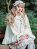Lolita Umhang Hase Top Tweed im süßen und hübschen Style in Weiß Neverland mit Hase Muster und Kapuze und Cape
