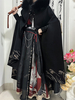 Lolita-Umhang im chinesischen Stil chinesisches schwarzes Polyester Perlen Fransen metallische Winter-Lolita-Outwears