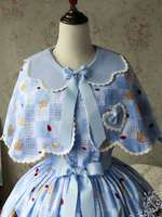 Lolita Umhang mit Print gemischten Baumwollen im süßen und hübschen Style Top und Bubikragen und Thema von Tier und Umhang / Cape
