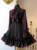 Lolitashow Gothic Lolita OP Kleid Schwarz Rot Rüschen Lolita One Piece Kleider