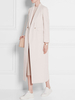 Longline Wintermäntel Double Breasted Langarmtaschen Wollmantel inElfenbein für Damen