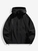 Lässige lockere Outdoorjacke für Herren mit Kapuze und Reißverschluss
