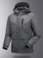 Lässige wasserdichte und winddichte Outdoorjacken für Herren mit Kapuze und Reißverschluss