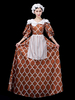 Mahagoni Retro Kostüme Set gesteppte Polyester Schürze Kleid Kopfbedeckung