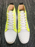 Man Casual Schuhe White Cowhide Round Toe Artwork Nieten Schnürschuhe
