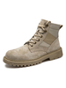 Man Martin Stiefel Bequeme PU-Leder-Ankle Boots mit runder Zehe in Apricot