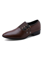 Mann Anzugschuhe Moderne spitze Zehe Schnürschuhe aus PU-Leder Braune Lederschuhe